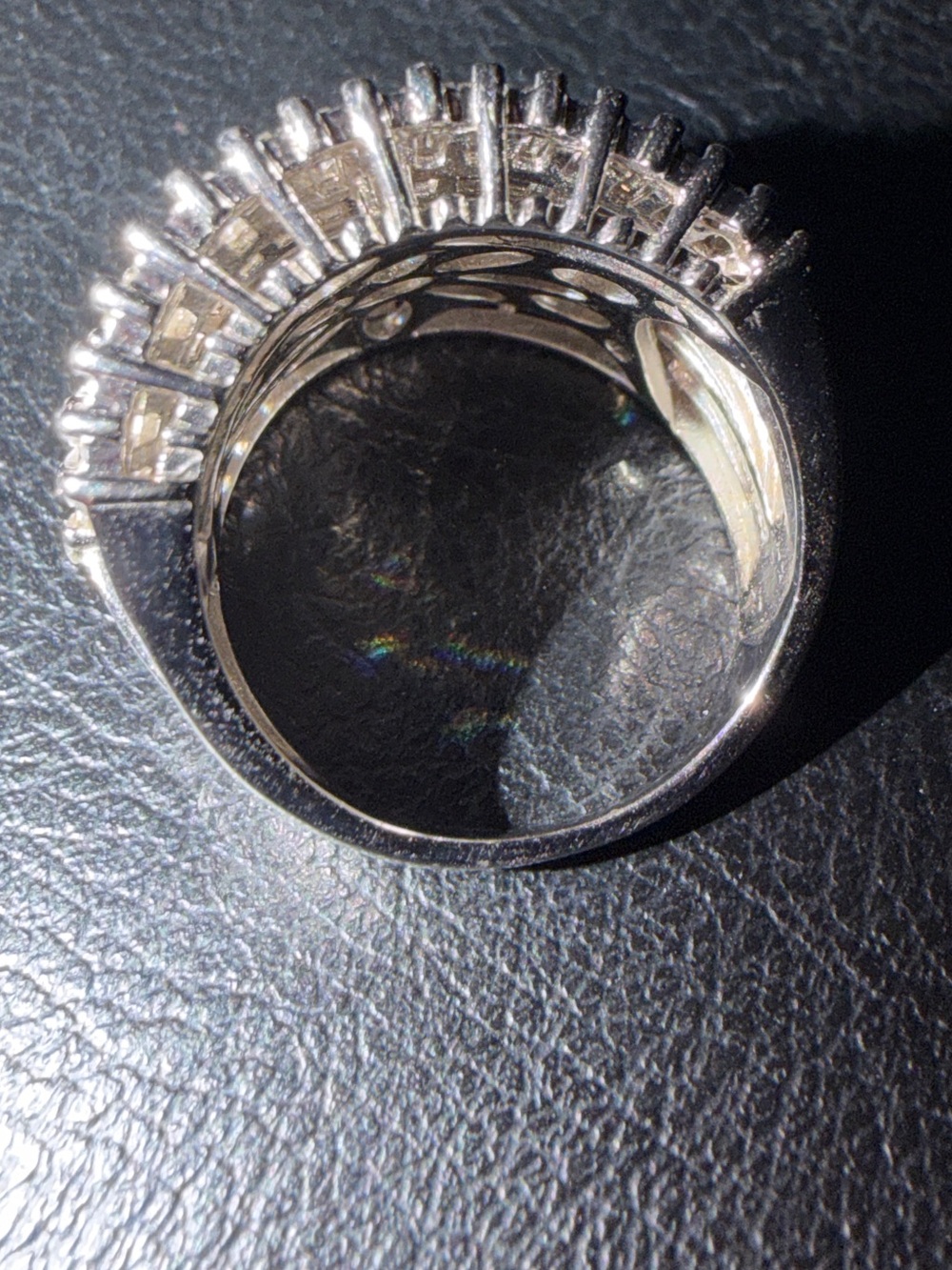 JTV Sterling Silver Multi-Row Diamond Stimulant/CZ Wide Band Ring Size 6 - Picture 3 of 8